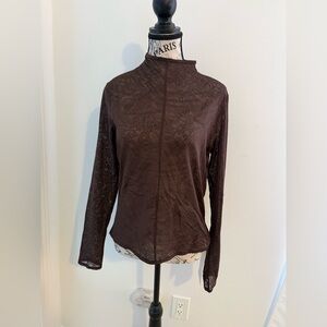 Lululemon Athletica Dark Brown Lace Blouse
